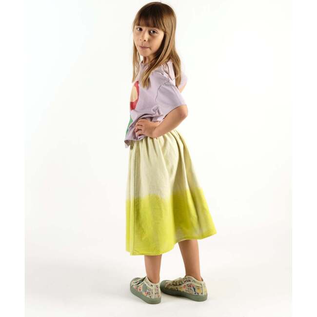 Lurdes Dip-Dyed Midi Skirt With Side Pockets, Dip Lime - Skirts - 4