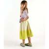 Lurdes Dip-Dyed Midi Skirt With Side Pockets, Dip Lime - Skirts - 4