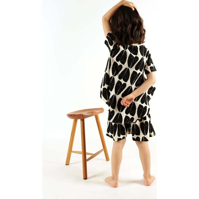 Luana Short Sleeve Tunic, Coração Black - Shirts - 4