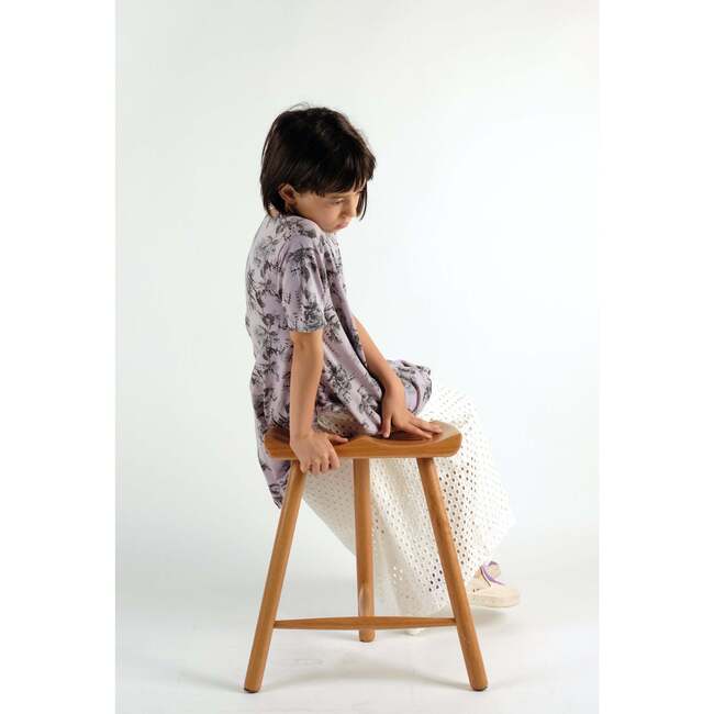 Luana Dyed Short Sleeve T-Shirt, Flowers Lilac - T-Shirts - 3