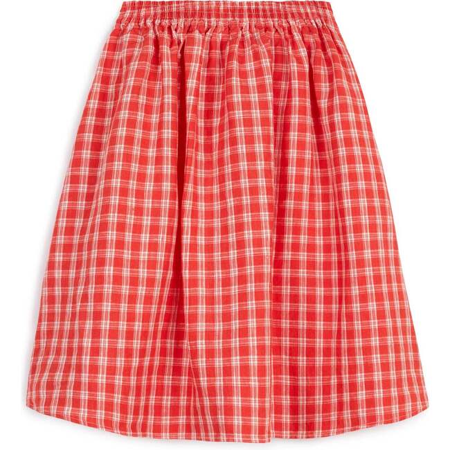 Lurdes Midi Skirt With Side Pockets, Cherry Check - Skirts - 4