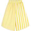 Elsa Cropped Wide Leg Trousers, Yellow Stripes - Skirts - 1 - thumbnail