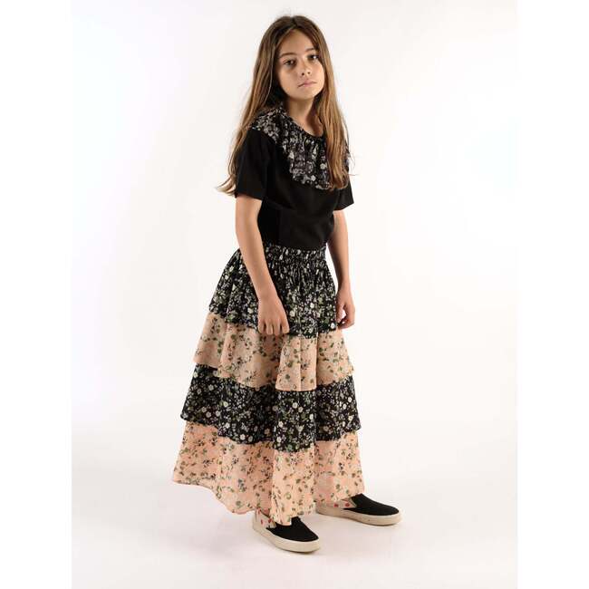 Deolinda Contrasted Panelled Long Skirt, Garden - Skirts - 3