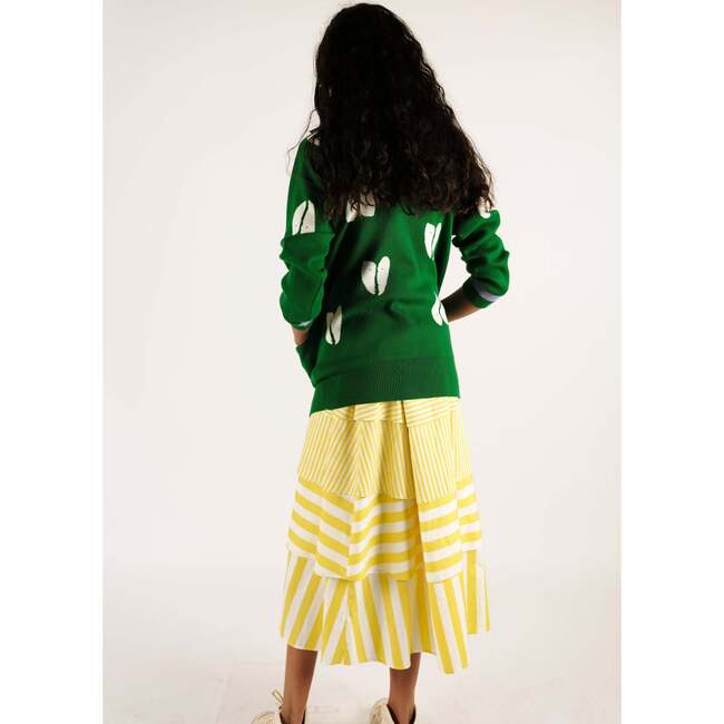 Deolinda Contrasted Panelled Long Skirt, Yellow Stripes - Skirts - 3