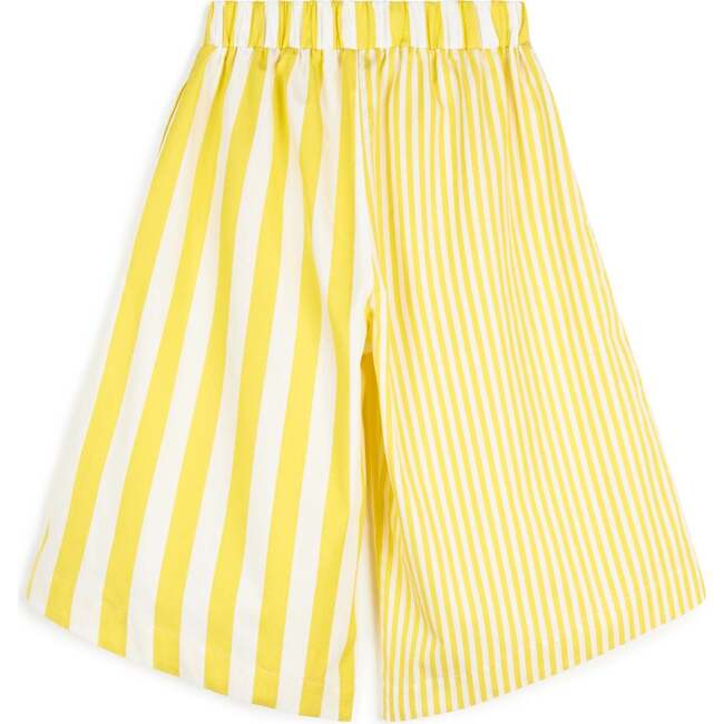 Elsa Cropped Wide Leg Trousers, Yellow Stripes - Skirts - 5