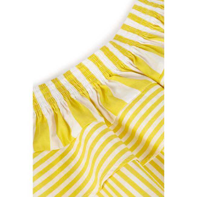 Deolinda Contrasted Panelled Long Skirt, Yellow Stripes - Skirts - 5