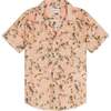 Bruno Short Sleeve Notched Lapel Shirt, Peach Garden - Shirts - 1 - thumbnail