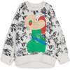 Bernardo Round Collar Sweatshirt, Flowers Cru - Sweatshirts - 1 - thumbnail