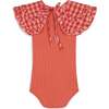 Carminho Short Sleeve Bodysuit, Cherry Check - Bodysuits - 4