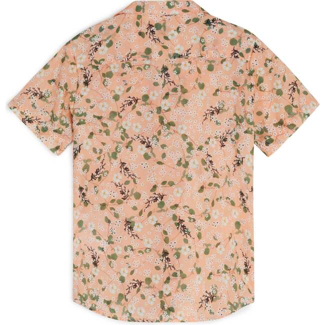 Bruno Short Sleeve Notched Lapel Shirt, Peach Garden - Shirts - 4