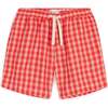 Anselmo Drawstring Shorts, Cherry Check - Shorts - 1 - thumbnail