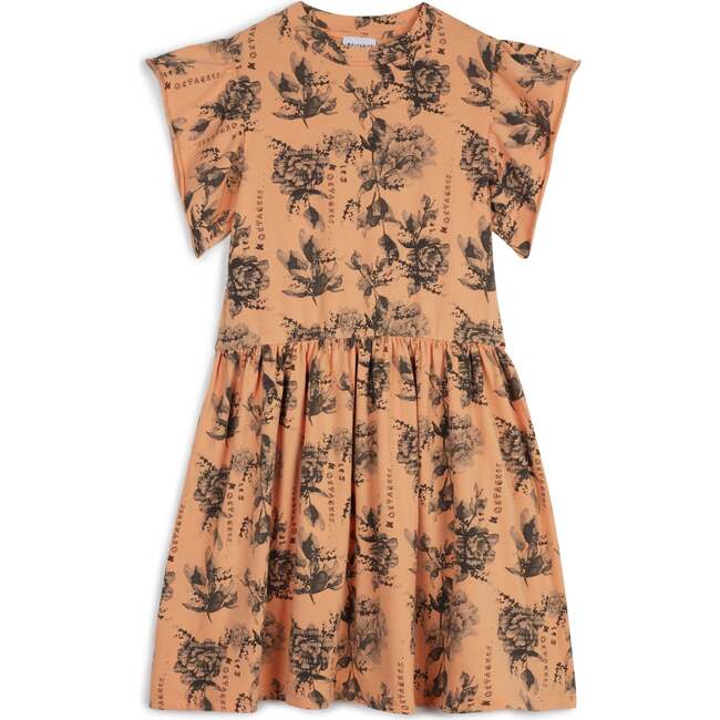 Jacinta Short Sleeve Dress, Flowers Peach