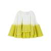 Hortensia Dip-Dyed Sleeveless Blouse, Dip Lime - Blouses - 1 - thumbnail