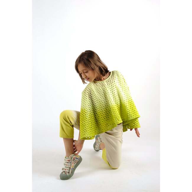 Hortensia Dip-Dyed Sleeveless Blouse, Dip Lime - Blouses - 4