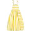 Amarilis Sleeveless Long Dress, Yellow Stripes - Dresses - 4