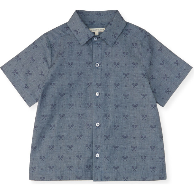 Playful Print Boardwalk Shirt, Navy - Shirts - 1