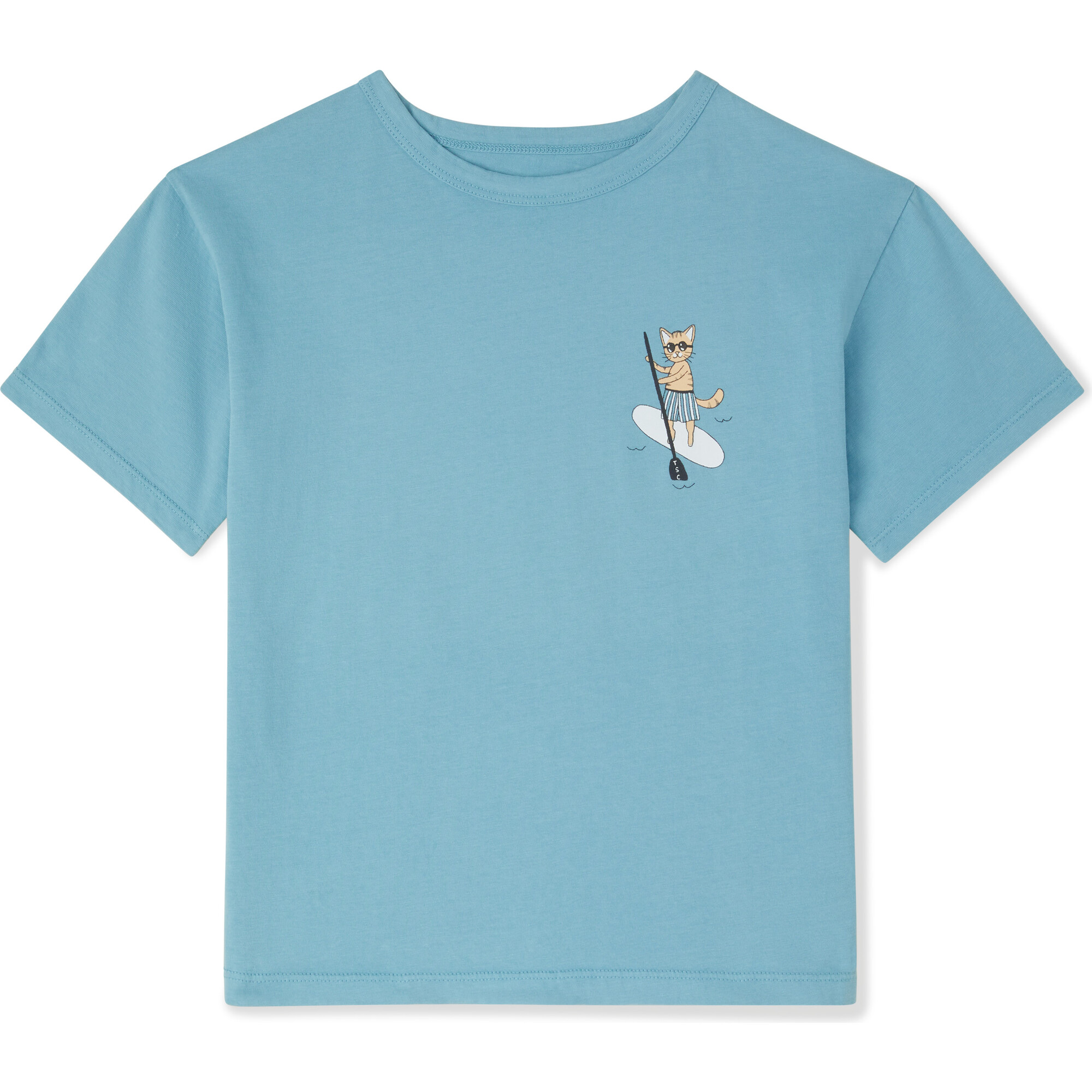 Organic Weekend Graphic Tee, Cameo Blue - T-Shirts - 1