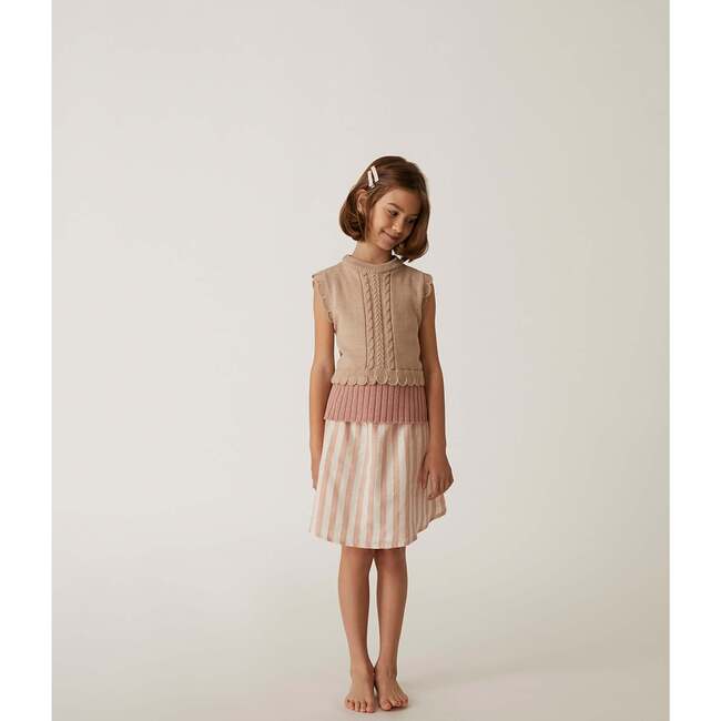 Verona Striped Flare Skirt, Pink - Skirts - 2