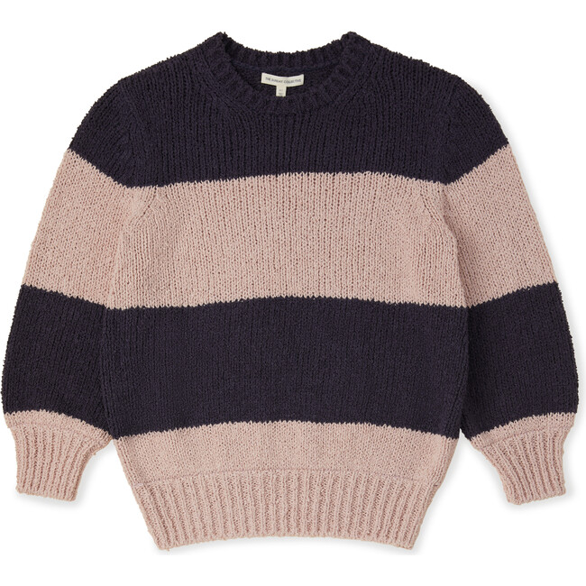 Lima Thick Boucle Stripe Sweater, Pink and Purple - Sweaters - 1