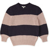 Lima Thick Boucle Stripe Sweater, Pink and Purple - Sweaters - 1 - thumbnail
