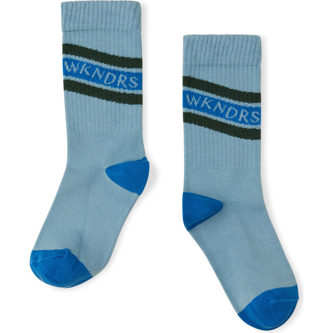 Bowling 3-Striped Socks, Cameo Blue