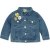 Patch Denim Jacket, Blue - Jackets - 1 - thumbnail