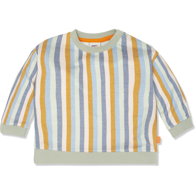 Stripes 2 Ribbed Neck Summer Sweatshirt, Multicolors