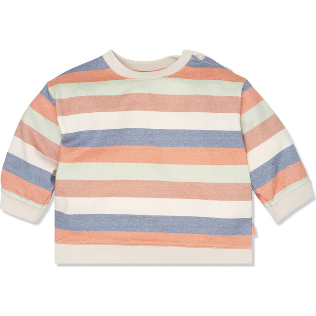 Stripes 1 Ribbed Neck Summer Sweatshirt, Multicolors