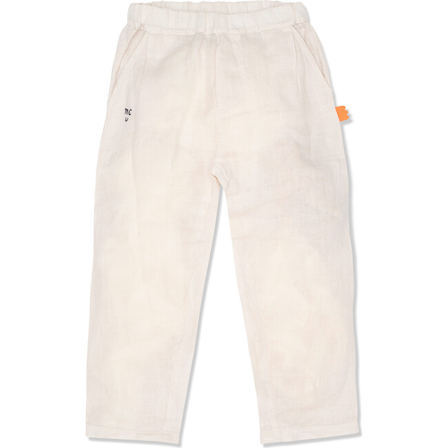 Mc Linen Pant With Adjustable Drawstrings, Cream