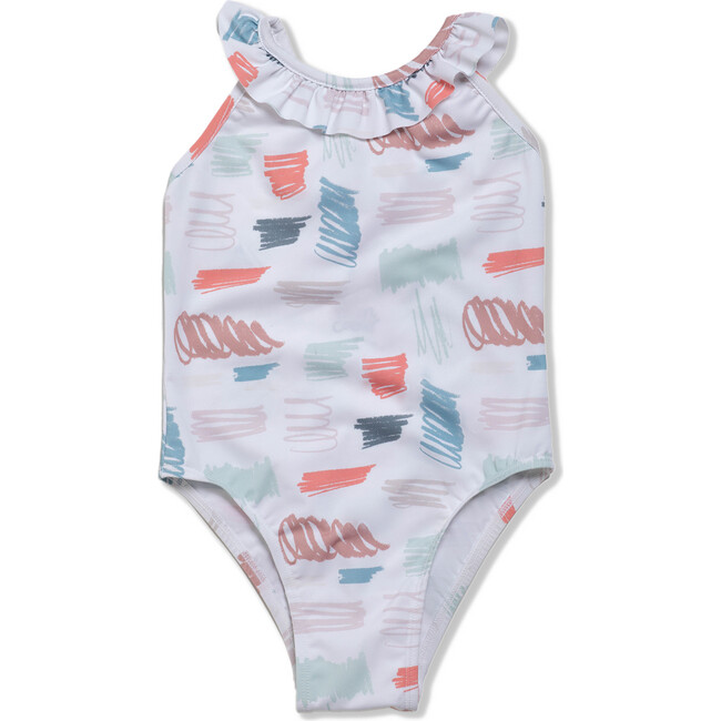 Scribble SPF+50 Chlorine Resistant Swimsuit, Multicolors