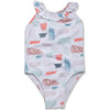 Scribble SPF+50 Chlorine Resistant Swimsuit, Multicolors - One Pieces - 1 - thumbnail