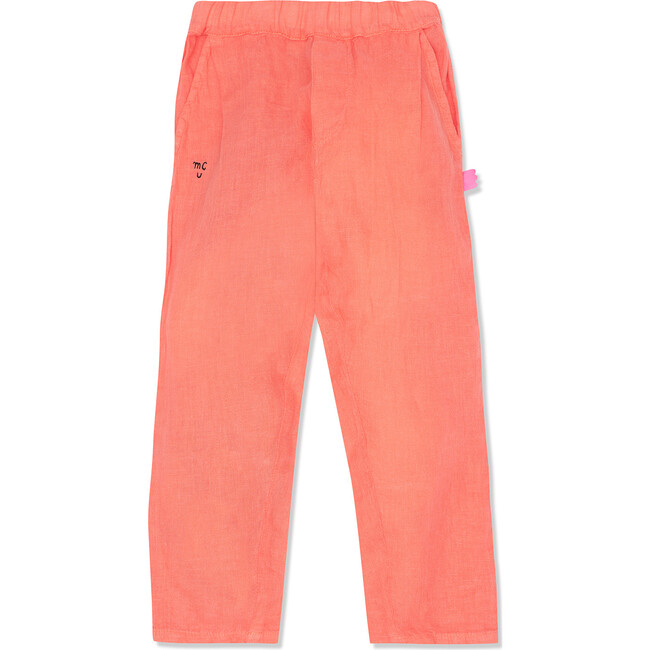 Mc Linen Pant With Adjustable Drawstrings, Pink