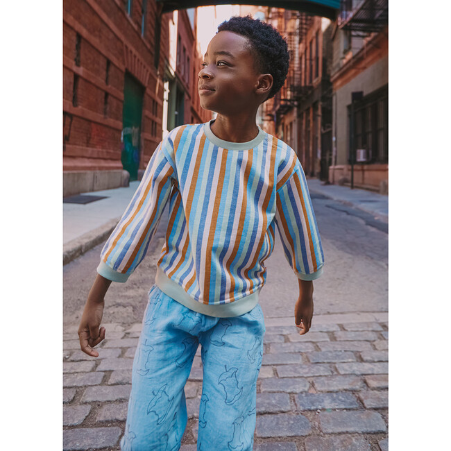 Stripes 2 Ribbed Neck Summer Sweatshirt, Multicolors - Sweatshirts - 2