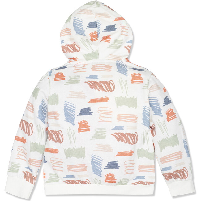 Scribble 1 Ribbed Neck Zip-Up Hoodie, Multicolors - Sweatshirts - 3