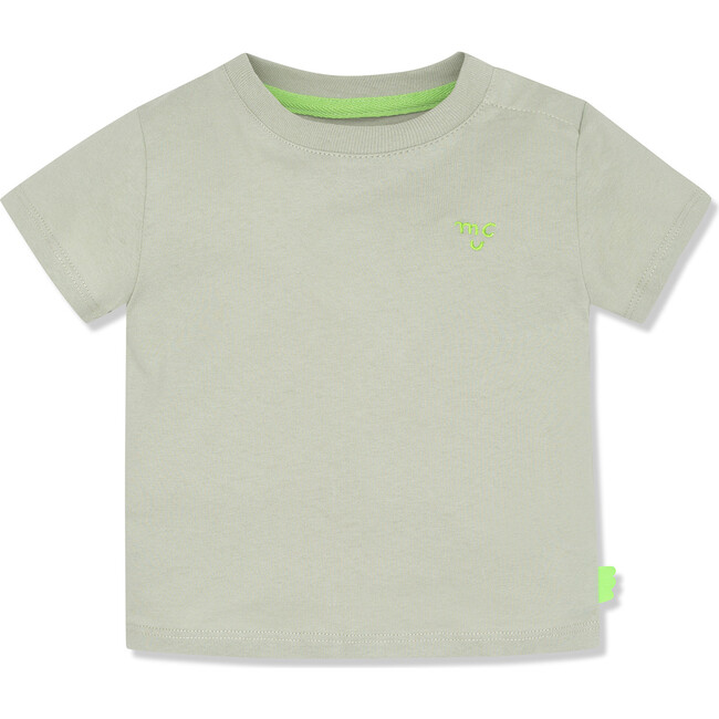 Light Sage T-Shirt With Shoulder Snaps, Green