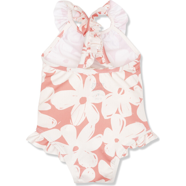 Flowers SPF+50 Chlorine Resistant Ruffle Swimsuit, Multicolors - One Pieces - 2