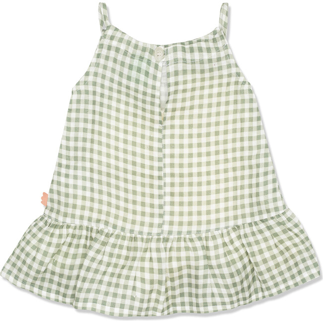 Gingham Linen Summer Dress, Plaid - Dresses - 3