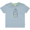 Bottle Ribbed Neck Short Sleeve T-Shirt, Blue - T-Shirts - 1 - thumbnail