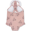 Cherries SPF+50 Chlorine Resistant Ruffle Swimsuit, Pink - One Pieces - 3