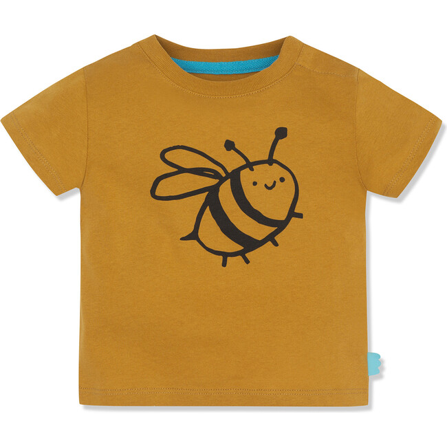 Bee T-Shirt With Shoulder Snaps, Brown