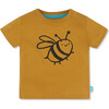 Bee T-Shirt With Shoulder Snaps, Brown - T-Shirts - 1 - thumbnail