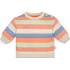 Baby Stripes Ribbed Neck Summer Sweatshirt, Multicolors - Sweatshirts - 1 - thumbnail
