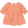 Baby Gingham 3/4 Sleeve Jersey Dress, Plaid - Dresses - 1 - thumbnail