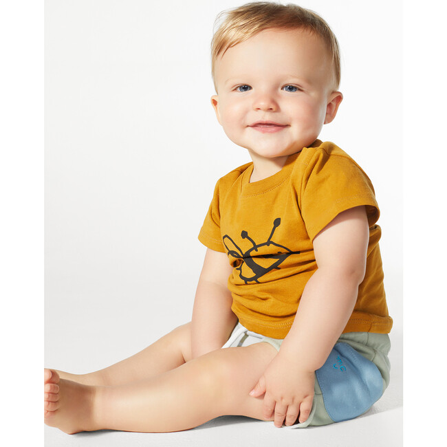 Bee T-Shirt With Shoulder Snaps, Brown - T-Shirts - 2