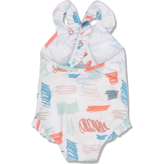 Baby Scribble SPF+50 Chlorine Resistant Swimsuit, Multicolors - One Pieces - 2