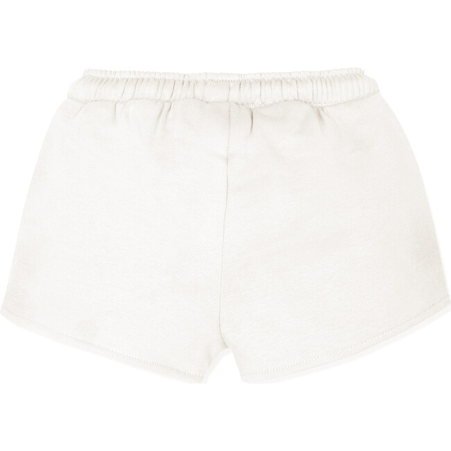 Cream Soft Molleton Short With Adjustable Drawstrings, Cream - Shorts - 2