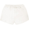 Cream Soft Molleton Short With Adjustable Drawstrings, Cream - Shorts - 2