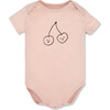 Cherry Bodysuit With Snaps, Pink - Onesies - 1 - thumbnail