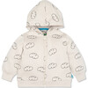 Clouds Ribbed Neck Zip-Up Hoodie, Cream - Sweatshirts - 1 - thumbnail
