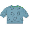Baby Apples Ribbed Neck Summer Sweatshirt, Blue - Sweatshirts - 1 - thumbnail